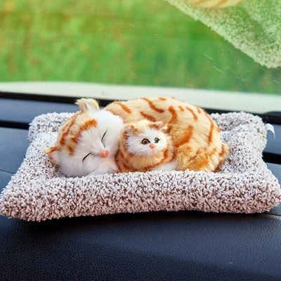 Car ornaments – ornaments - large-yellow-civet-mother-and-son