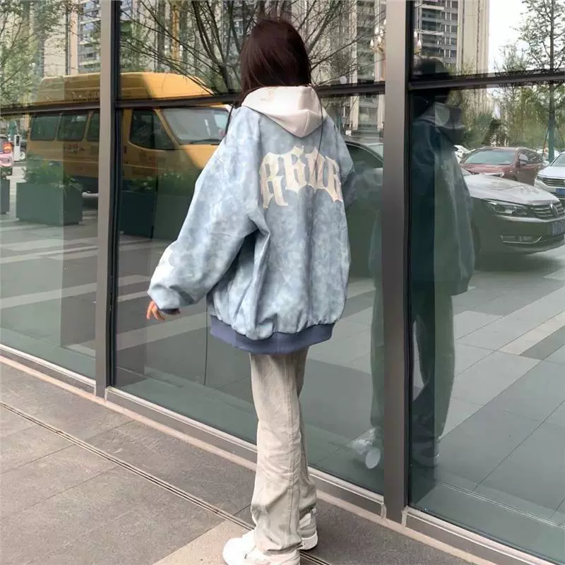 Tide, jacket, baseball uniform, Chanel style, loose fit