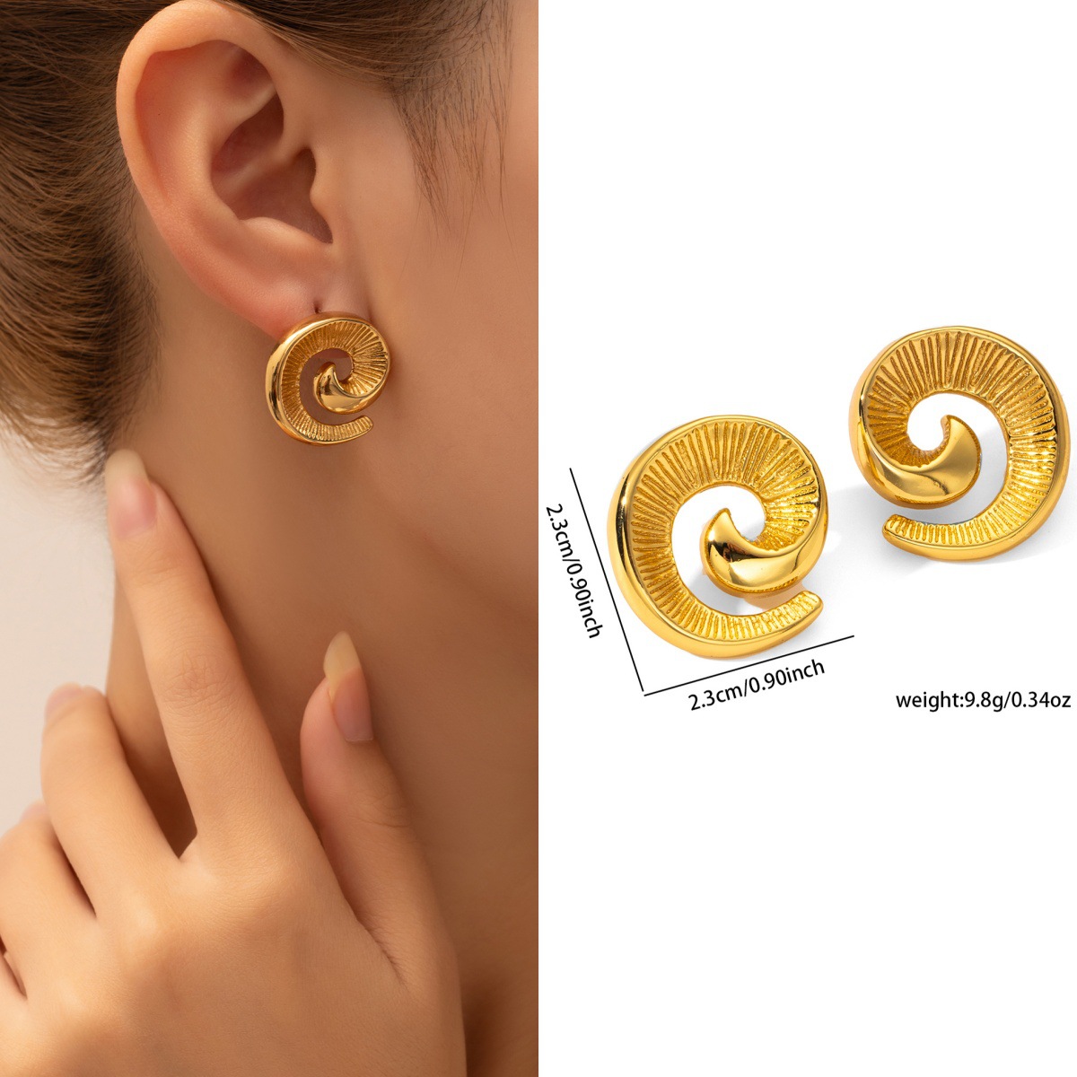 Pendientes de acero de titanio transfronterizos para mujer, lujo ligero, sentido de alta gama, temperamento retro de nicho, pendientes que no se desvanece, pendientes de todo fósforo al por mayor