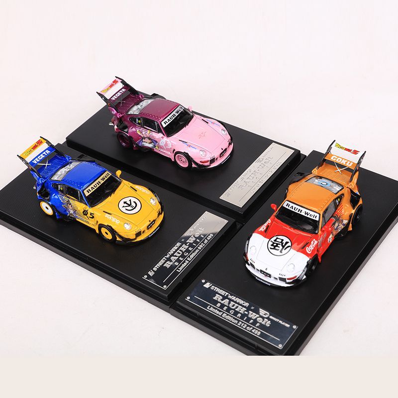 SW 1:64 포르쉐 RWB993 와이드 바디 수정 하이 테일 애니메이션 코팅 시뮬레이션 합금 자동차 모델
