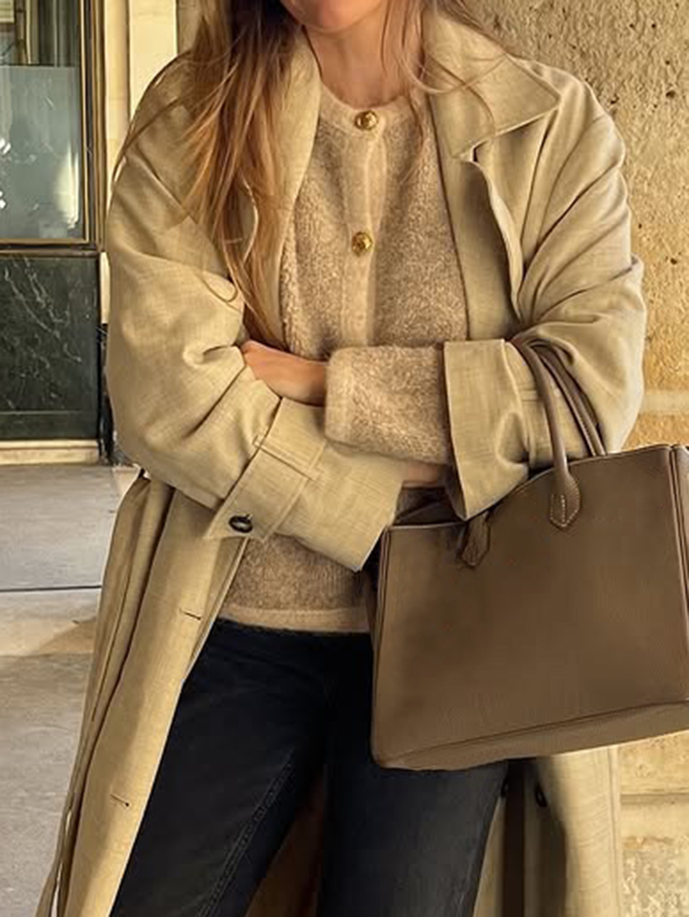 Kaikuo Europa y Estados Unidos botones de vacaciones de lana camisa abrigo suéter de mujer otoño y invierno 2025 estación independiente de Amazon