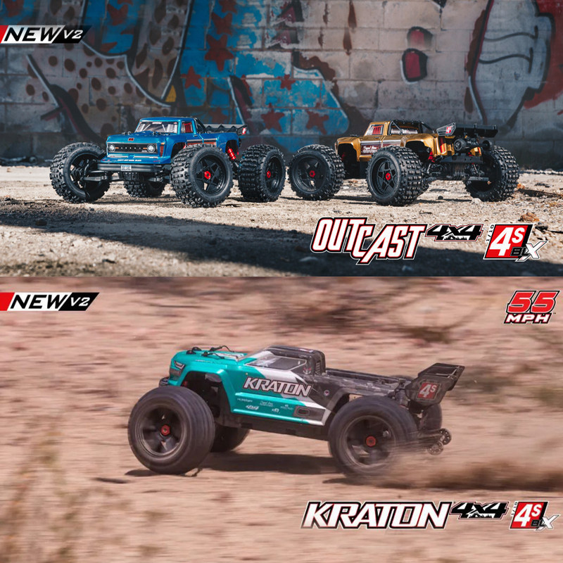 Arrma's New Remote-Controlled Off-Road Vehicle 1:10 Scale Electric Monster Truck 4S Power Model Car Is Suitable for Ages 14 and Above
