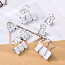 白色长尾夹3#32mm中号金属喷漆25mm财务票据凤尾夹19mm小号小夹子