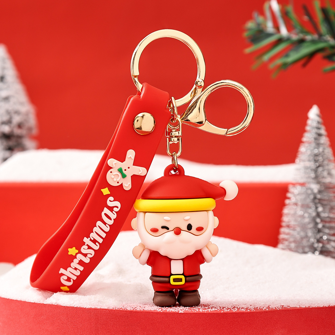 Nueva lindo Navidad muñeco de nieve llavero dibujos animados coche colgante mochila adorno pequeño regalo al por mayor