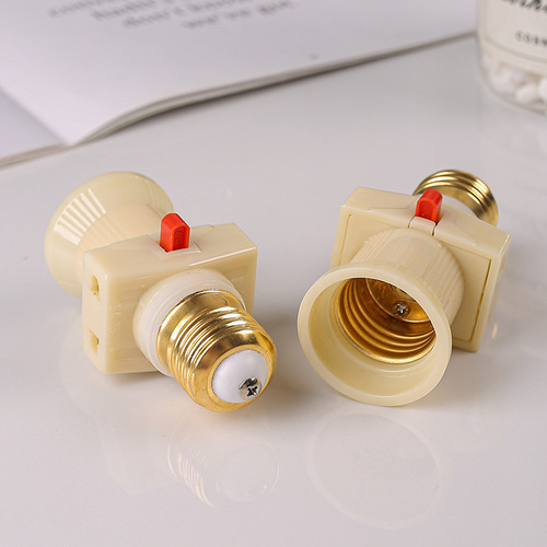 Xindatai pure copper double-split fire E27 Rotary lamp holder with socket switch conversion screw lamp holder