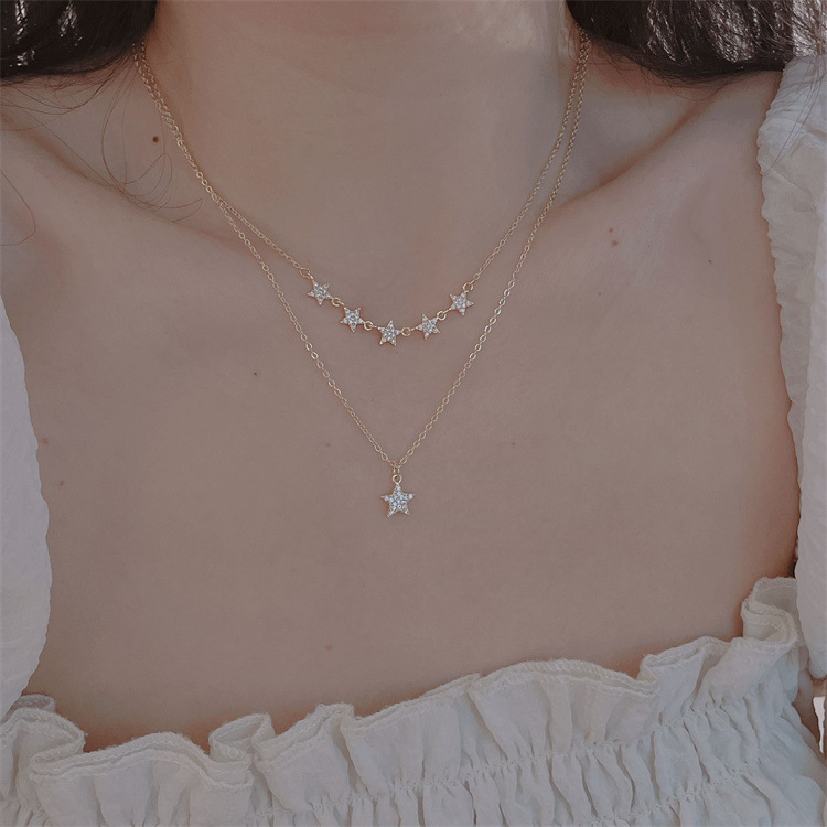 Style Simple Star Le Cuivre Incruster Zircon Pendentif Collier display picture 4