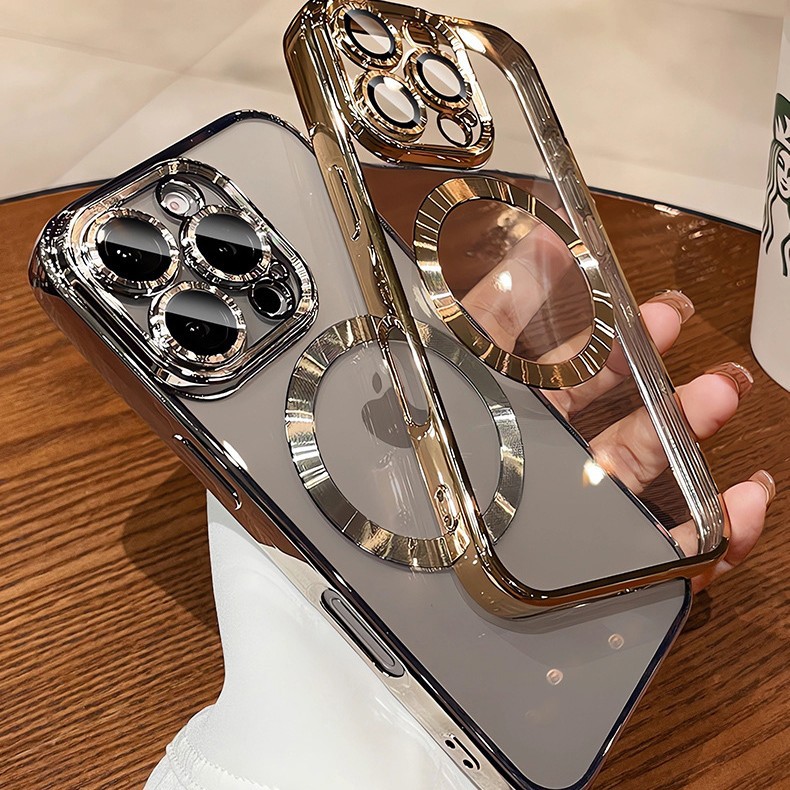 Apunción magnética simple y transparente para iPhone16ProMax Advanced Sense 14/13 Apple 15 funda para teléfono móvil para hombres y mujeres 16P