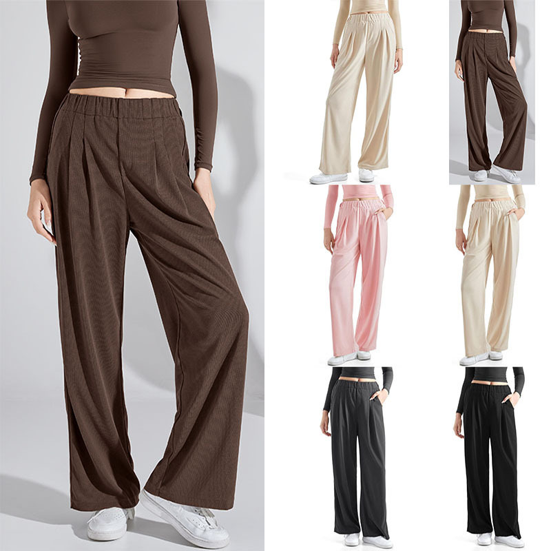 Amazon European and American Cross-border Harlan Pants Loose Casual Pants Sports Home Comfortable Wide Leg Pants Straight Women's Pants