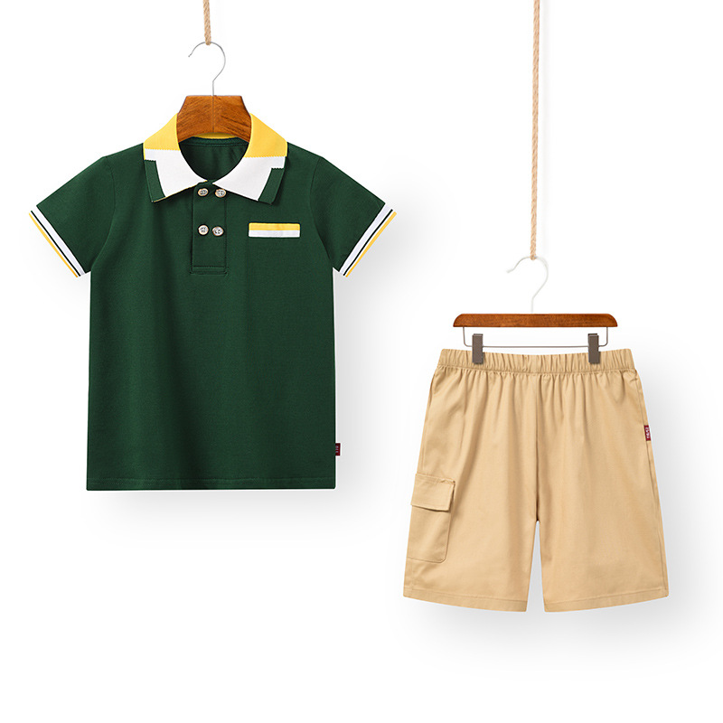 夏装新款童装短袖衬衣套装幼儿园园服儿童校服小学生休闲服班服