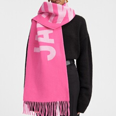 25 秋冬新作 Jacquemus ウール スカーフ レター ジャカード ロゴ タッセル ショール 男女兼用 スカーフ
