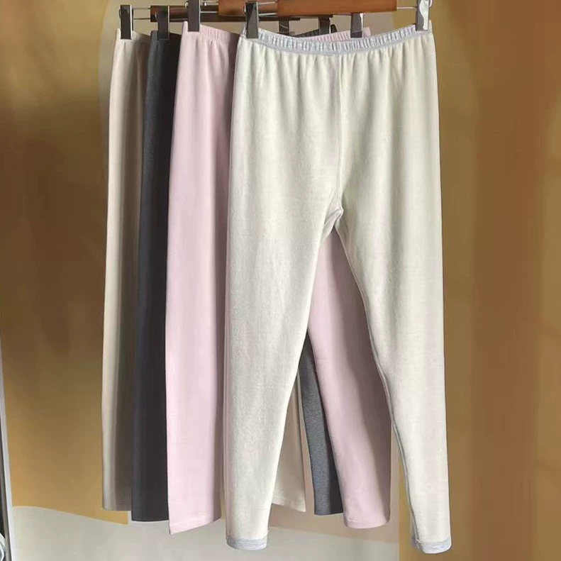 Плюс бархат теплая женская осенняя и зимняя шелковая шелковая шелковая шерсть с длинными рукавами брюки длинные рукава осенние брюки шелковая пижама домашняя одежда