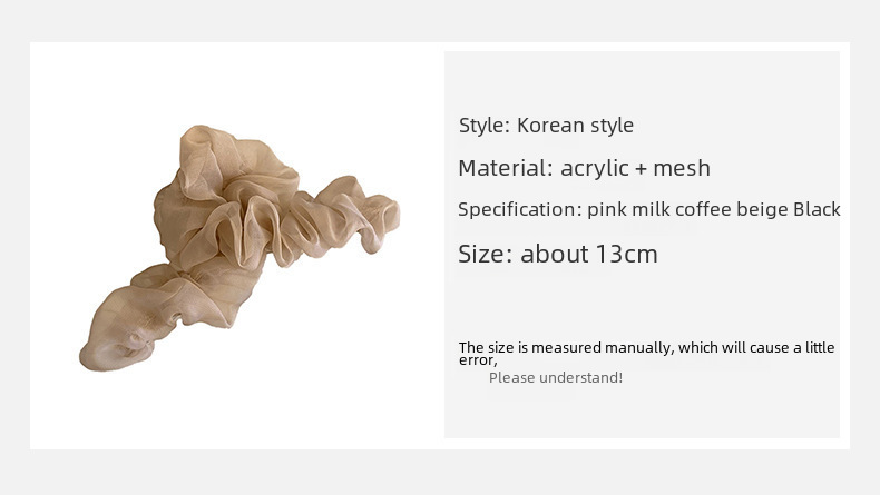 Koreanischen stil super fee Herbst plissee mesh haarnadel weibliche zurück kopf temperament hochsteckfrisur haar clip große shark clip high-grade_voghion.com
