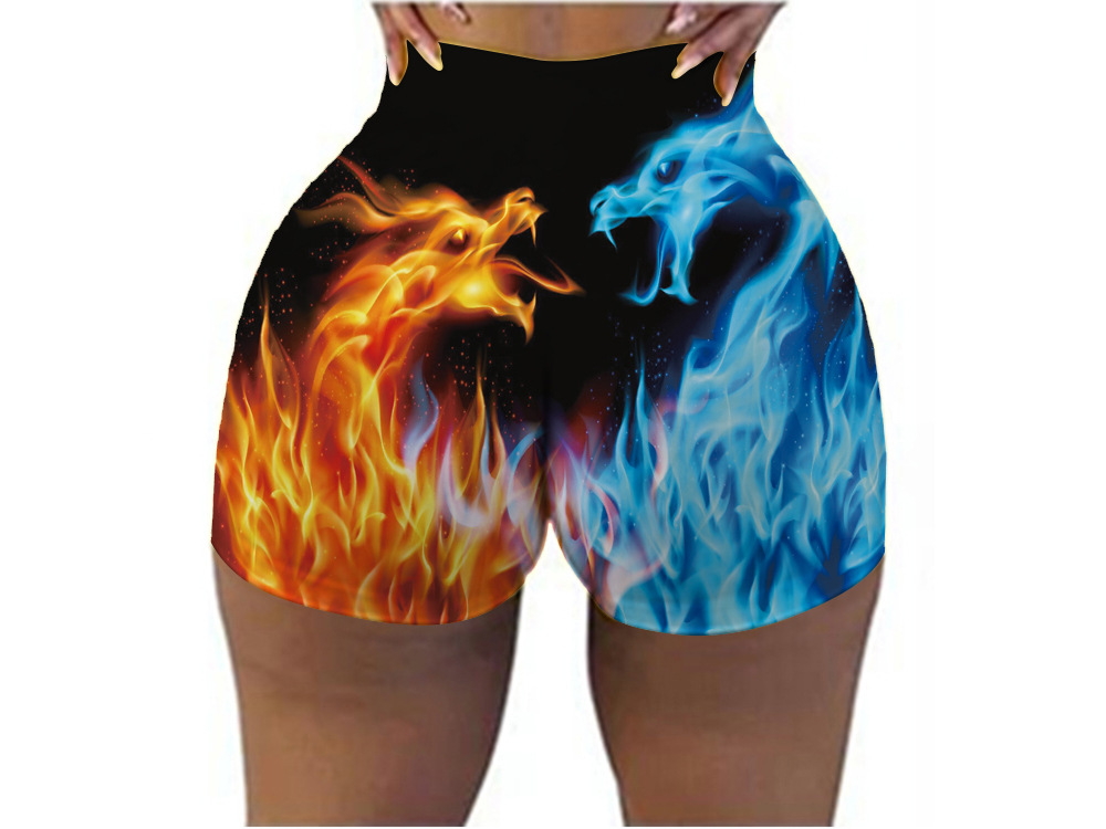 Pantalones cortos de cadera deportivos casuales de camuflaje con estampado digital europeo y americano, las mujeres pueden pedir una pieza