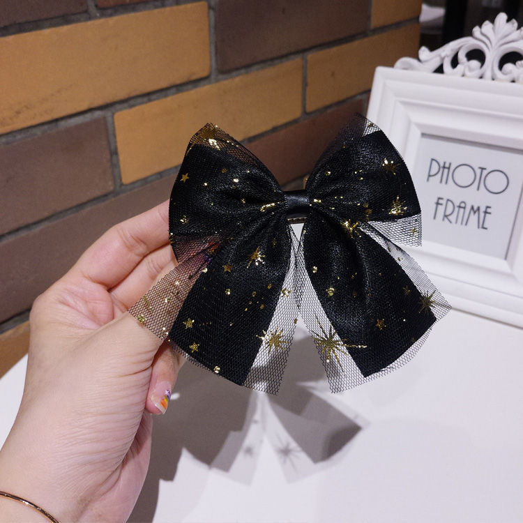 Cute Star Bow Knot Cloth Lace Hair Clip display picture 3