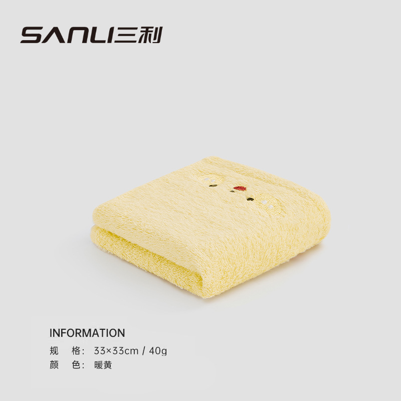 Sanli toallas toallas cuadradas de algodón toallas cuadradas de dibujos animados bordados toallas pequeñas bebés toallas cuadradas de algodón toallas cuadradas para el hogar