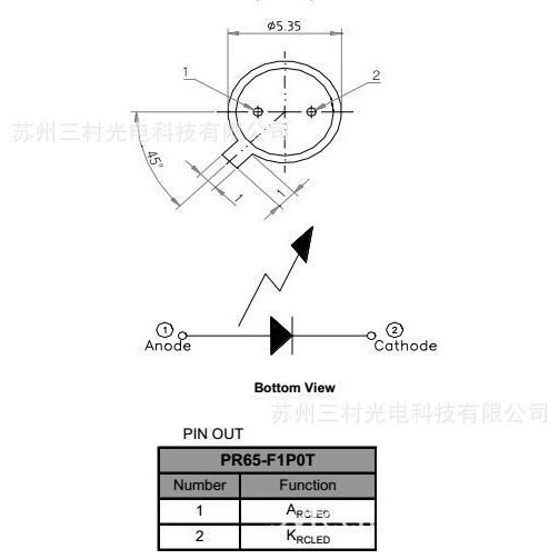 Ieee 1394.b sensor optical fiber data communication flat window red light LED ToCan packaging 650nm