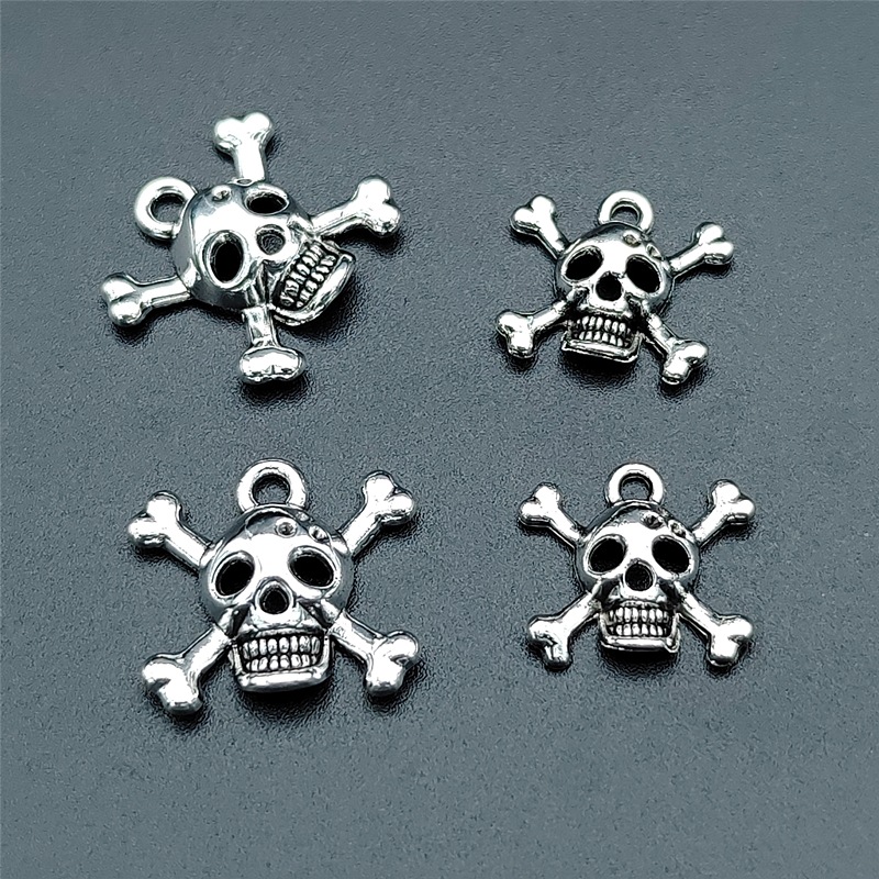 100 Pcs/package Hip-hop Skull Zinc Alloy Plating Pendant Jewelry Accessories display picture 1