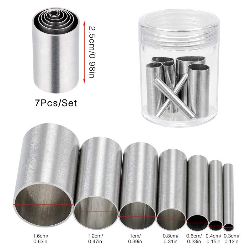 Cross-border 40-piece soft clay stainless steel round earrings die cutter indentation round cutter DIY round mold