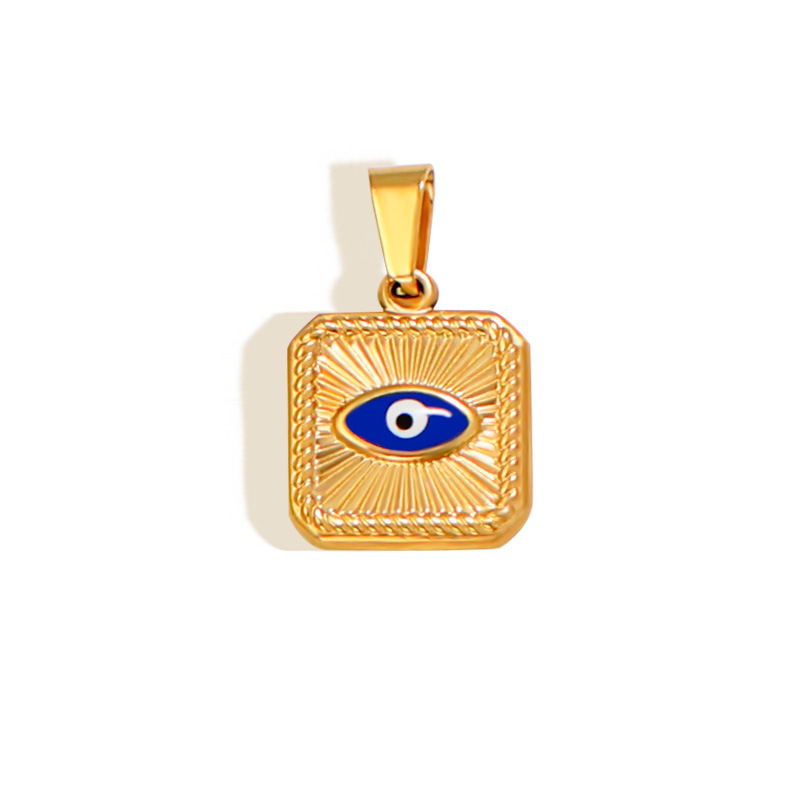 7g Weight Pendant Jewelry Making Type Real Gold Plated Plating Material 1 Piece Quantity Holiday, Daily Occasion 304 Stainless Steel Material Devil's Eye Pattern Unisex Gender Vintage Style, Classic Style Style Waterproof Non Tarnish, Plating Craft Real Gold Plated Devil's Eye 304 Stainless Steel Vintage Style Classic Style Waterproof Non Tarnish 14