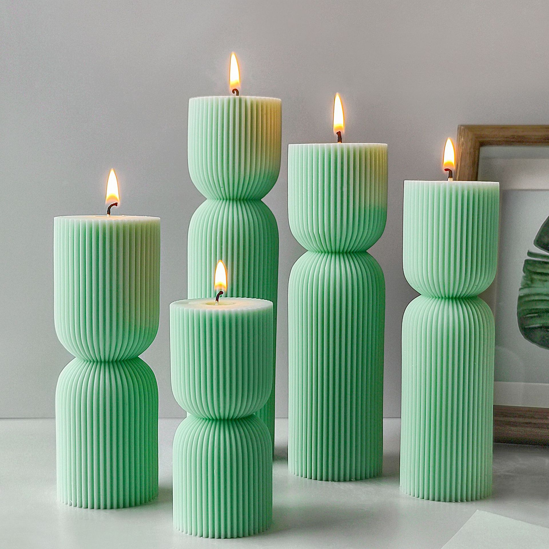 Jiahuimei geométrica aromaterapia vela silicona fragante piedra hecha a mano jabón epoxi yeso decoración molde de silicona