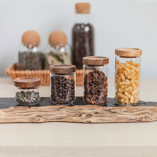 6cm diameter small glass storage jar tea jar coffee bean sealed jar kitchen condiment and grain storage jar