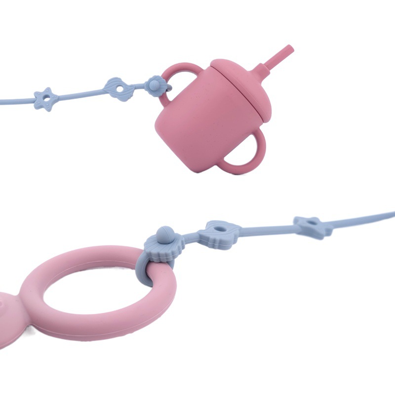 Transfronterizo nuevo bebé mordedor silicona anti-gota cadena alimentación botella juguete lanyard anti-perdido Correa bebé chupete cadena