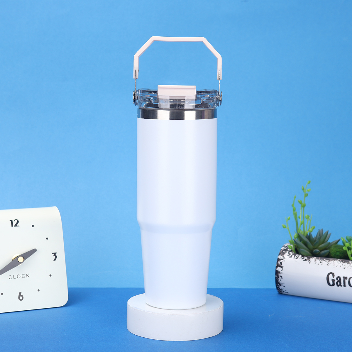 Vaso Térmico 304 Doble Capa — Botella Grande Exterior con Popote