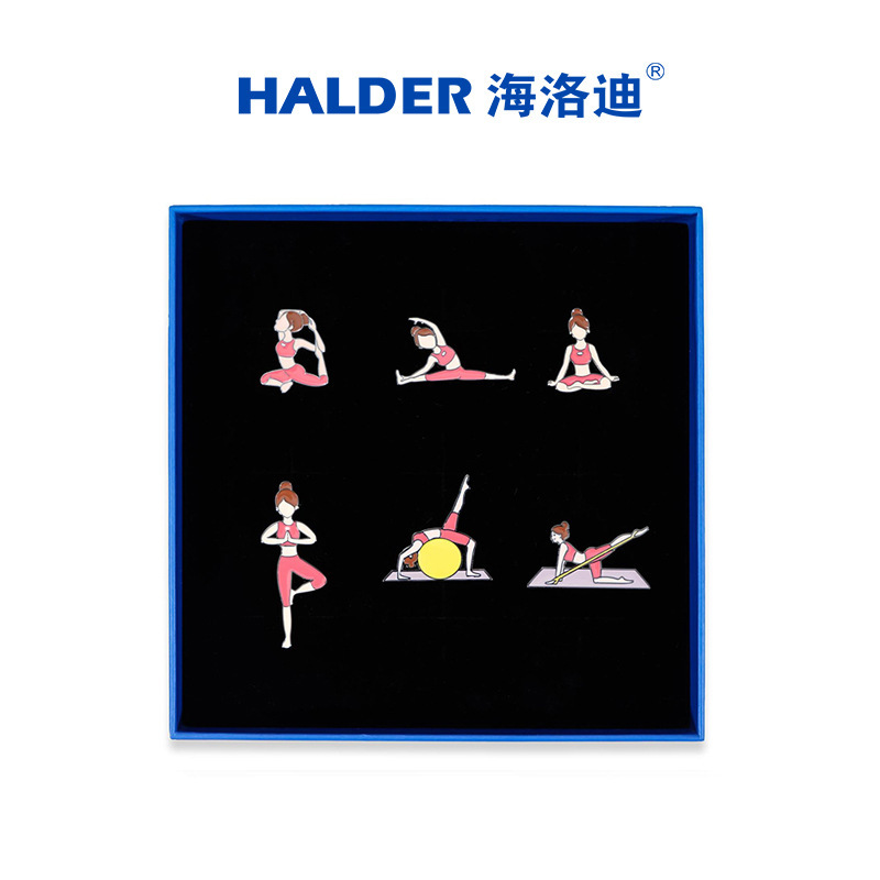 Heroin Di International Yoga Day Yoga Action Metal Brooch Badge Female Design Sense Niche Weight Loss Body Shaping Gift