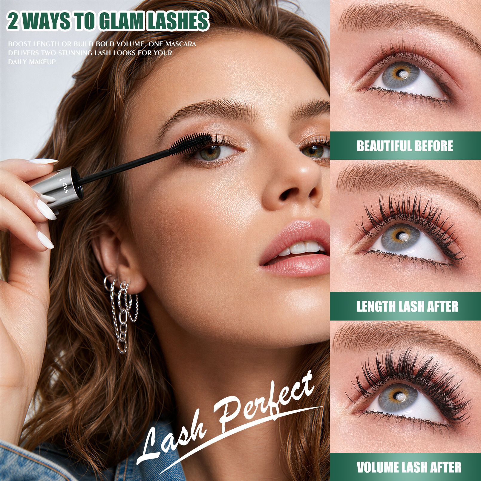 Qic Qicai Double-Effect 4D Mascara Waterproof Long Curling Natural Thick 2in1 Mascara North American Makeup Qic Qicai Double-Effect 4D Mascara Waterproof Long Curling Natural Thick 2in1 Mascara North American Makeup