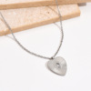 Universal stone inlay heart-shaped heart shaped stainless steel, accessory, necklace, chain for key bag , simple and elegant design