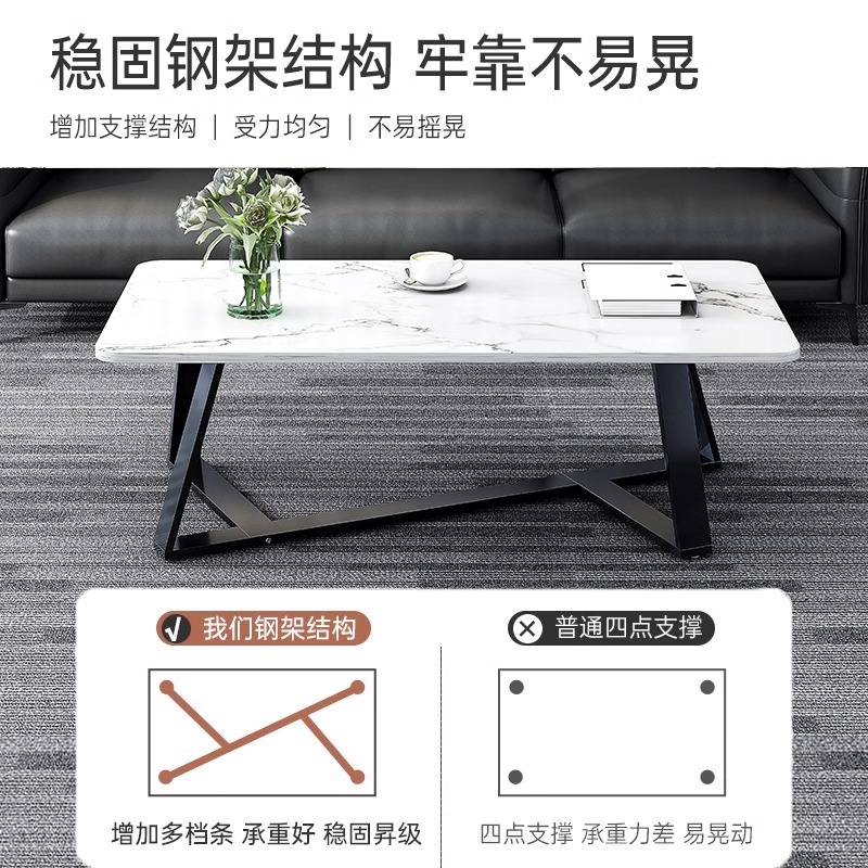 Fly Sandalwood al por mayor mesa de tabla de roca sala de estar doméstica moderna de lujo pequeño tipo de oficina simple sofá 2024