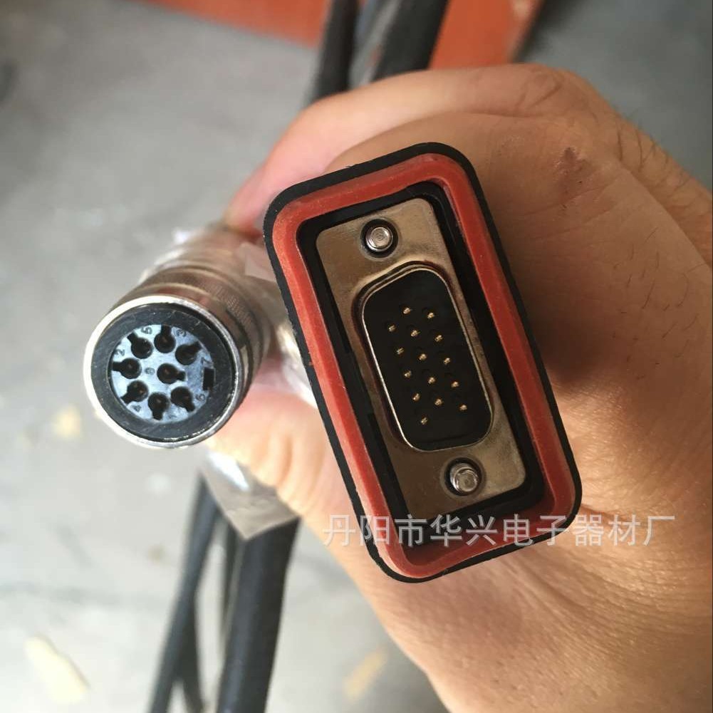 ZTE RRU天线控制线 AISG TO DB15 PIN  防水头 中兴电调线 RCU