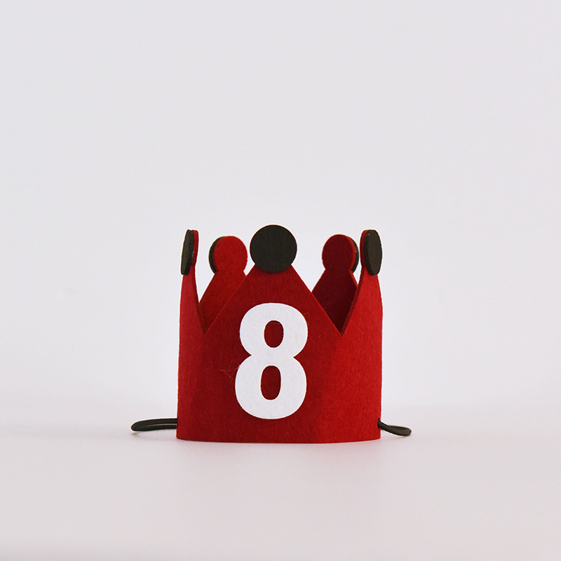 Libro rojo coronas rojas sombreros de cumpleaños digitales para niños sombreros de cumpleaños para niños y niñas atmósfera de aniversario accesorios de fotografía