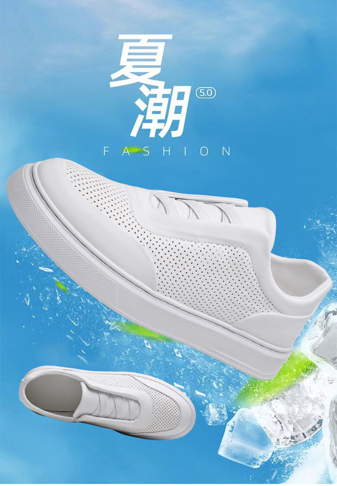 Giày sneaker nam cổ thấp lười xỏ thoáng khí, đế cao su chống trượt, phối màu trắng đen — Màu trắng, màu đen chi tiết 2