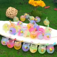 Симпатичная светящаяся двухцветная банка для меда DIY кремовый клей брелок сумка маленькая подвеска акриловые ювелирные аксессуары