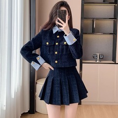小さい洋服の名媛のハイエンドの小さい香風のスーツの女性の秋冬の韓国式の娘は毛を厚くします。