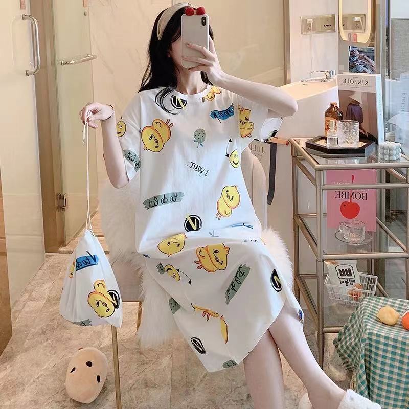 Camisón mujer verano manga corta 2024 estilo ins japonés lindo perro de laurel de jade talla grande se puede usar ropa de hogar para mujeres embarazadas