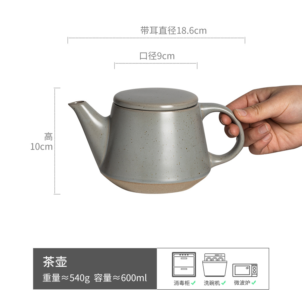 Estilo japonés pequeña tetera cerámica simple hogar Kung Fu juego de té Oficina taza de té cocina engrasador al por mayor ligeramente defecto