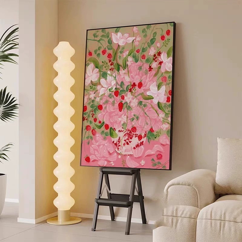 French Cream Style Retro Abstract Floral Hanging Painting Background Wall Entrance Hall Living Room Bedroom Decorative Mural Core