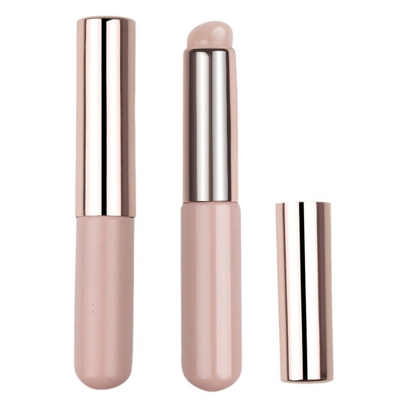 Lote original del fabricante de cabeza redonda de silicona mini cepillo de labios portátil sin costuras dedo del vientre lápiz labial cepillo corrector cepillo Q y cepillo suave