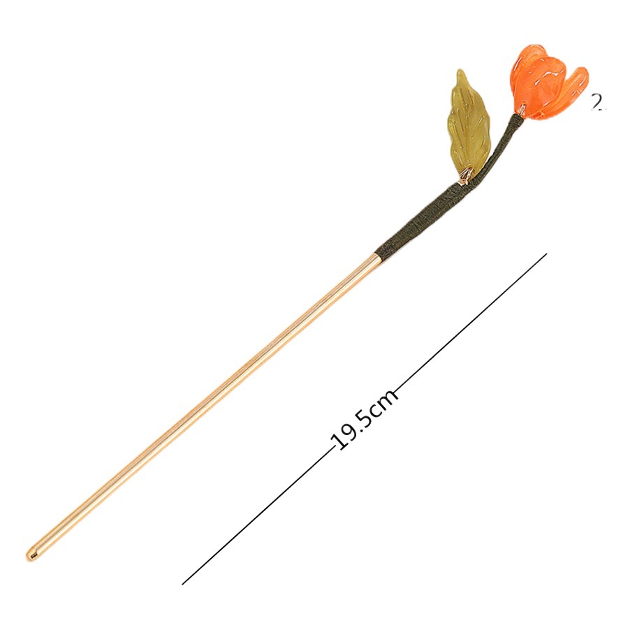 Zhao Lusi mismo estilo Tulip horquilla hembra estilo antiguo cabeza de bola horquilla accesorios para el cabello Hanfu accesorios simples palillos diarios