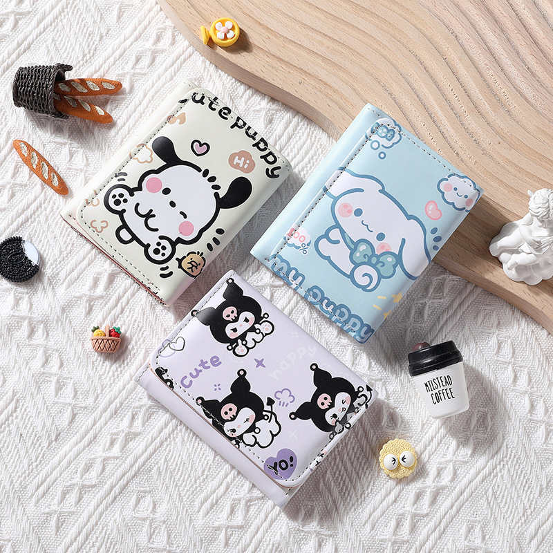 Factory direct 30% discount wallet female niche personality high sense cute cartoon small coin purse student short wallet