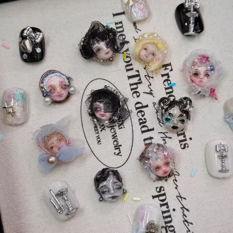 インターネット有名人クリエイティブフェイスシリコンモールドクリエイティブ diy マニキュアツールレリーフマニキュアモールドウェアラブルネイル装飾モールド|undefined