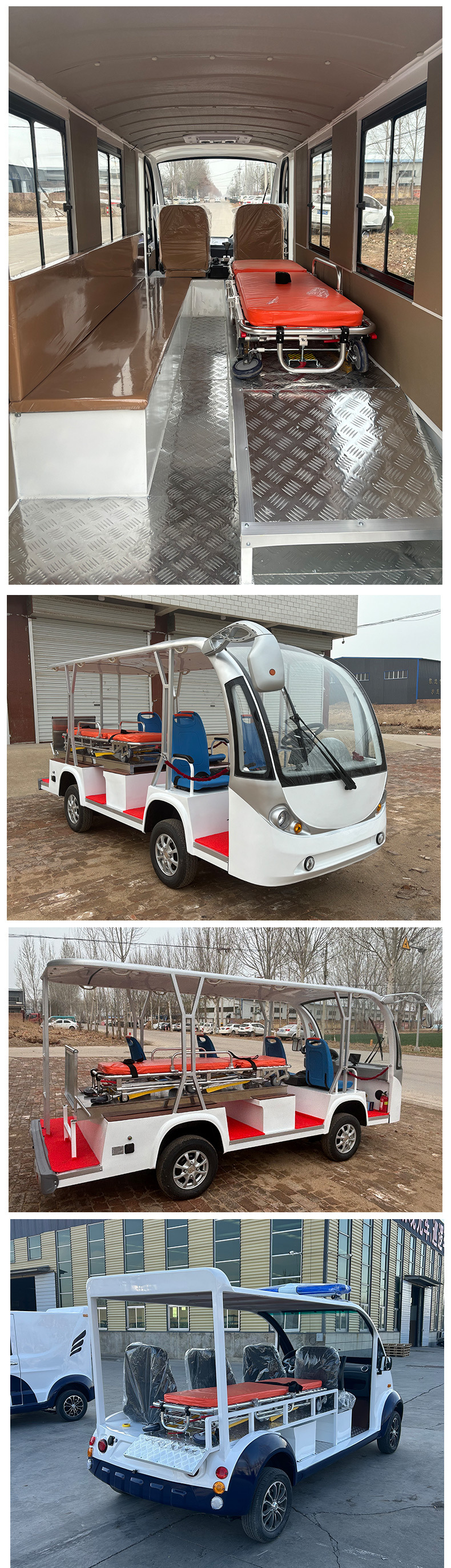 Electric Transfer Ambulance for Hospital Shuttles, Short-Distance Emergency Four-Wheel Rescue, Property and Tourist Area Emergency Electric Ambulance