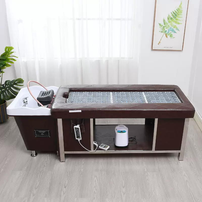 艾灸头疗床SPA熏蒸水循环头部养育发经络疏通洗头仪商用洗头床