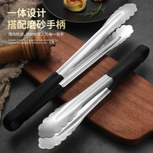 不锈钢食品夹硅胶套防烫食物夹子餐厅自助餐厨房用品面包夹烧烤夹