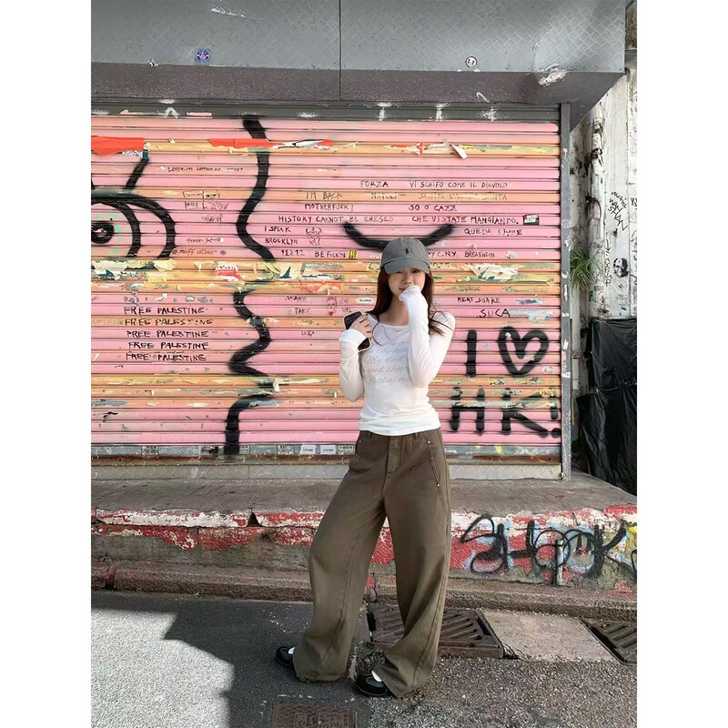 【9.22晚8点】im向 加州公路’美式复古简约铆钉直筒工装牛仔裤|undefined