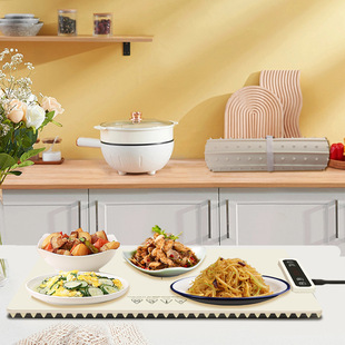 Flexible Rollable Silicone Warm Chopping Board Smart Home Multifunctional Folding Warm Vegetable Po Heat Insulation Hot Chopping Board Mat
