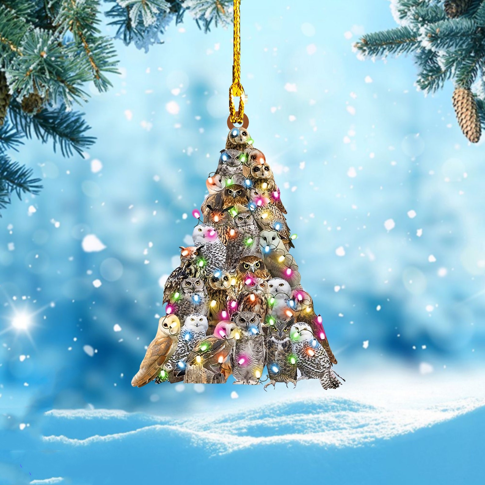 Árbol de Navidad creativo acrílico plano regalo de Navidad casa de vacaciones espejo retrovisor decoración colgante