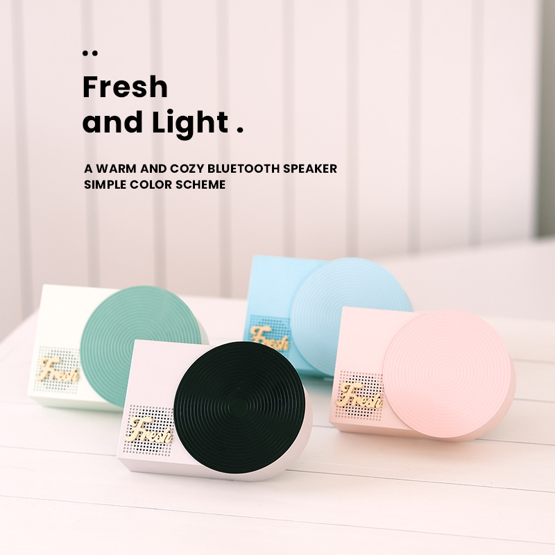 Minimalist Bluetooth Speaker with DIY Rotating Record, Multifunctional Ins-Style Wireless Mini Portable Desktop Audio